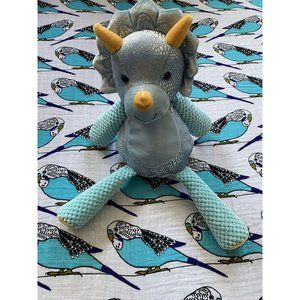 Scentsy Buddy Terra Triceratops Blue Sliver Dinosaur Plush NO Scent Pak